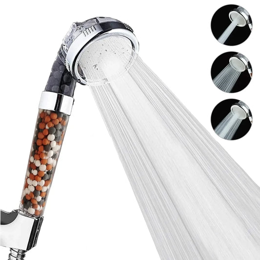 3 Functions High Pressure SPA Shower Head With Anion Filter Shower