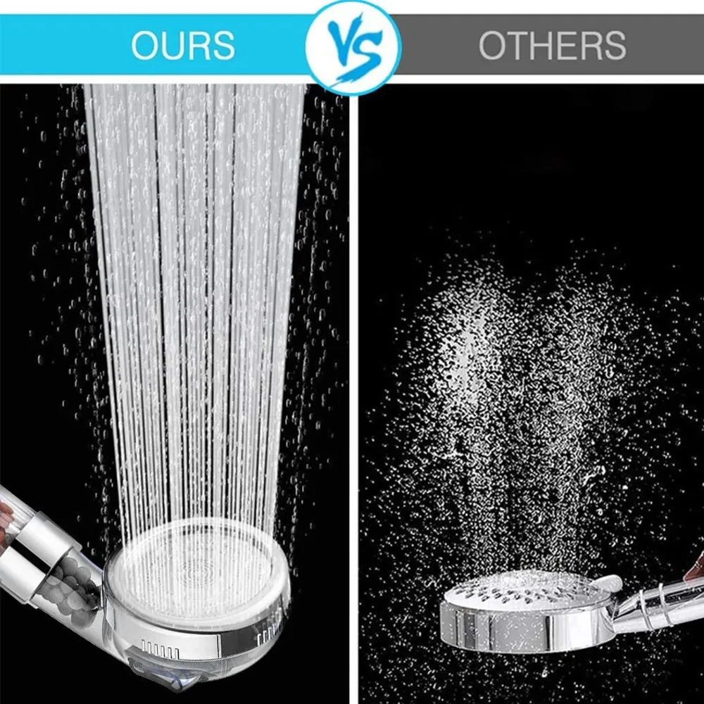 3 Functions High Pressure SPA Shower Head With Anion Filter Shower